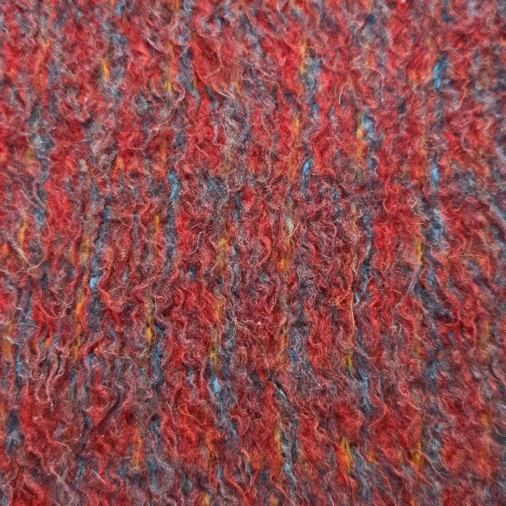 Zara Sweater Womens Small Red Multicolor Fuzzy Chunky Knit Crewneck Pullover